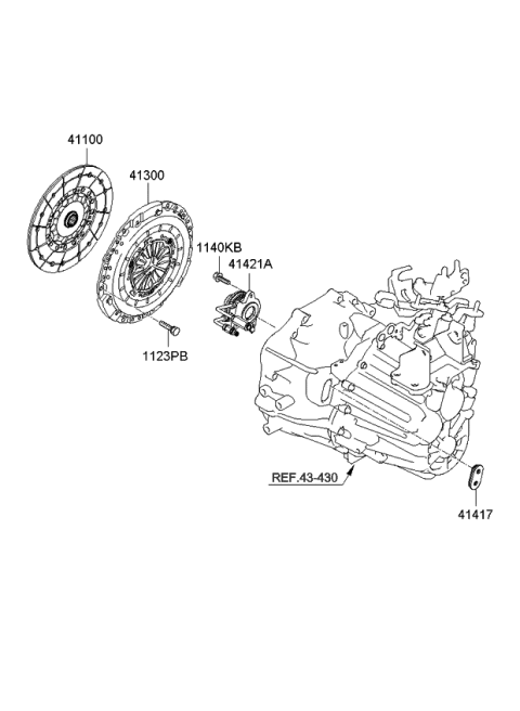 2009 Kia Optima Clutch & Release Fork Diagram