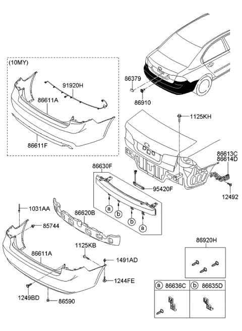 2009 Kia Optima Rear Bumper Lower Cover Diagram for 866952G700