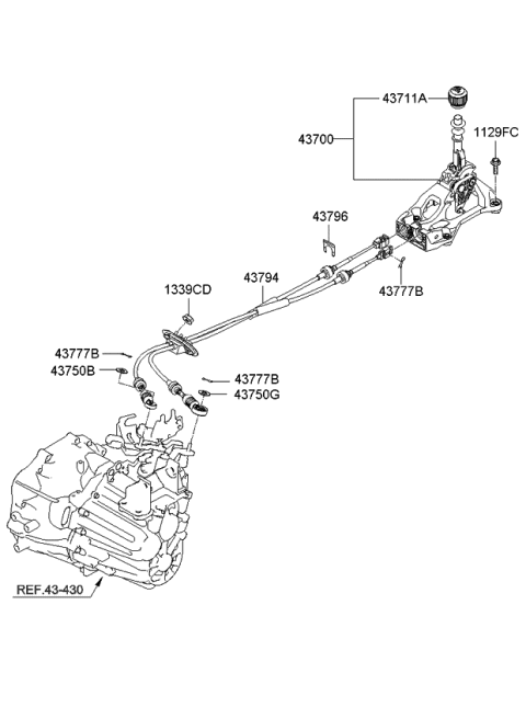 2010 Kia Optima Shift Lever Control Diagram 2