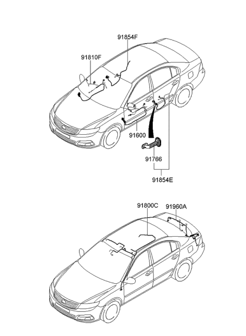 2010 Kia Optima Wiring Assembly-Roof Diagram for 918052G471