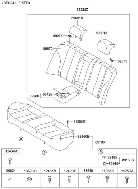 2009 Kia Optima Rear Seat Diagram 2