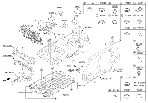 2017 Kia Soul EV Anti Pad-Center Floor Front Diagram for 84112E4000