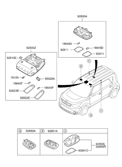 2018 Kia Soul EV Room Lamp Diagram