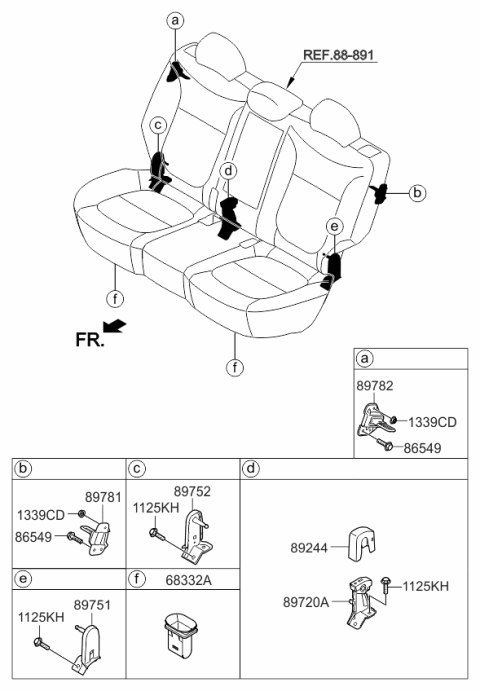 2019 Kia Soul EV Hardware-Seat Diagram