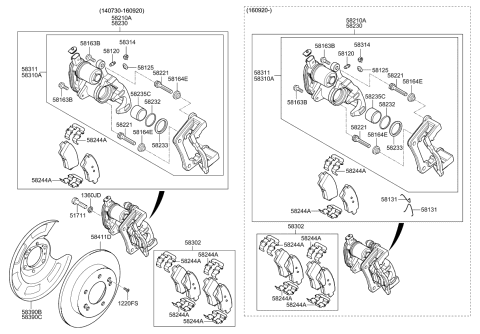 2015 Kia Soul EV Rear Wheel Brake Diagram