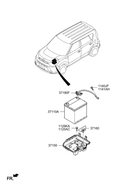 2018 Kia Soul EV Battery & Cable Diagram