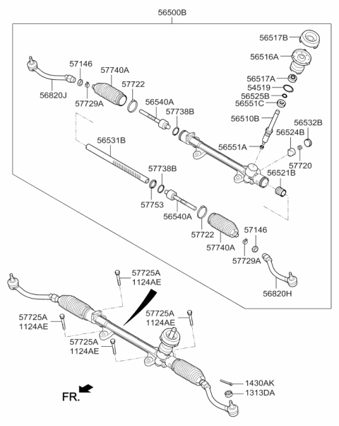 2016 Kia Soul EV Power Steering Gear Box Diagram