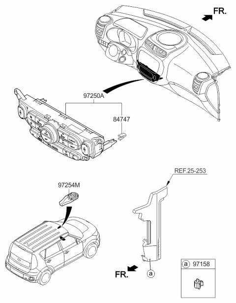 2015 Kia Soul EV Control Assembly-Heater Diagram for 97250E4390