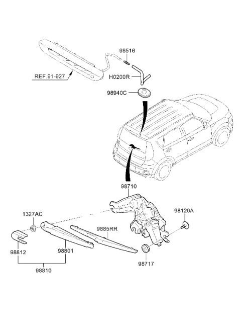 2015 Kia Soul EV Rear Wiper & Washer Diagram