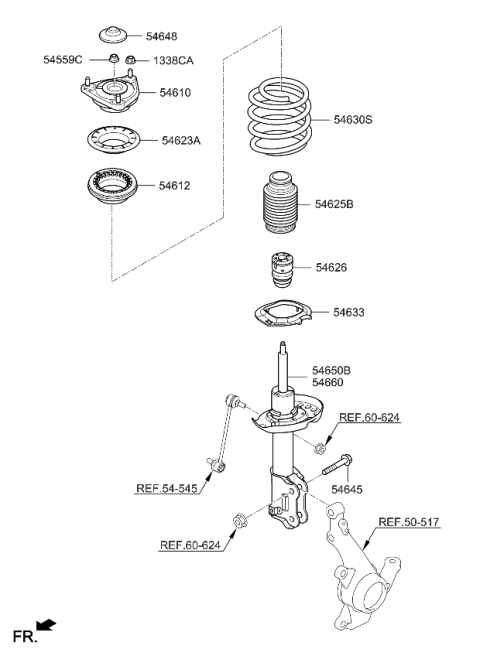 2017 Kia Soul EV Spring & Strut-Front Diagram