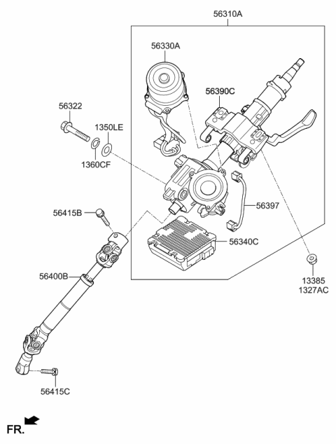 2017 Kia Soul EV Bolt Diagram for 564151M000