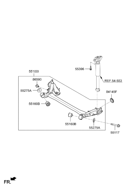 2016 Kia Soul EV Rear Suspension Control Arm Diagram