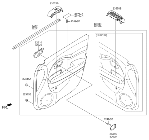 2015 Kia Soul EV Trim-Front Door Diagram