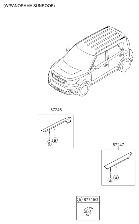 2019 Kia Soul EV Roof Garnish & Rear Spoiler Diagram 2