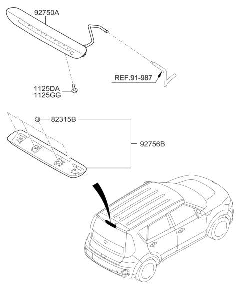 2019 Kia Soul EV High Mounted Stop Lamp Diagram