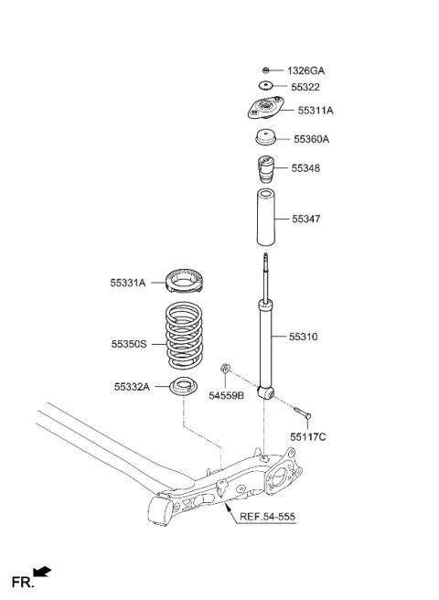 2015 Kia Soul EV Rear Spring & Strut Diagram