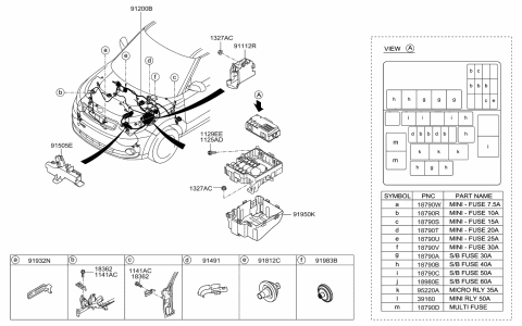 2017 Kia Soul EV Wiring Assembly-Front Diagram for 91400E4070