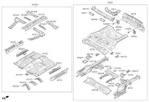 2017 Kia Soul EV Panel-Floor Diagram