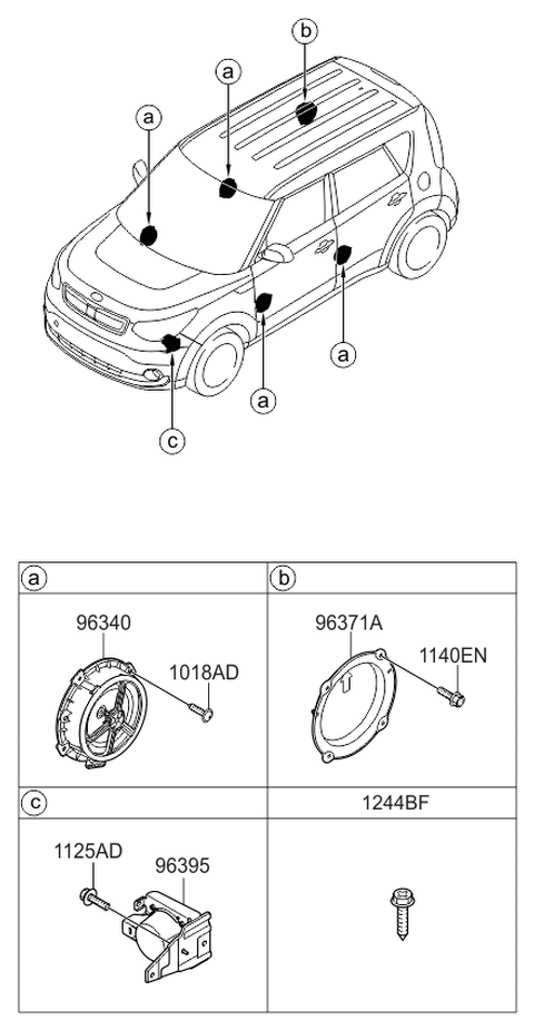 2016 Kia Soul EV Speaker Diagram 1