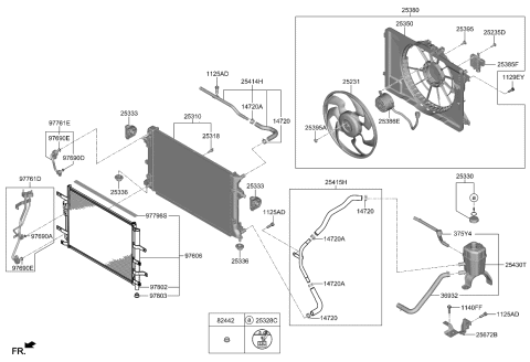 2021 Kia Niro EV Hose Assembly-Radiator,U Diagram for 25414K4000