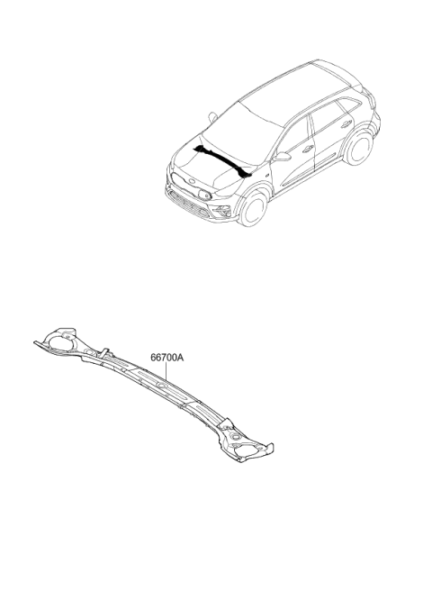 2019 Kia Niro EV Cowl Panel Diagram