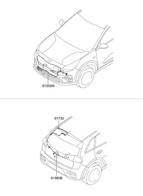 2022 Kia Niro EV Wiring Assembly-Tail GAT Diagram for 91650Q4020