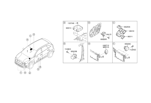 2020 Kia Niro EV Unit Assembly-Fr View Ca Diagram for 99211Q4000