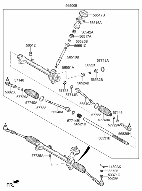 2019 Kia Niro EV Power Steering Gear Box Diagram