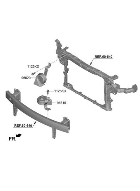 2021 Kia Niro EV Horn Assembly-High Pitch Diagram for 96620Q4000