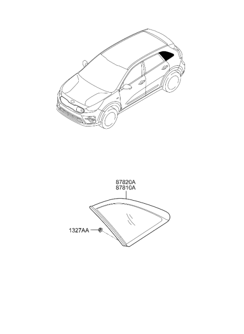 2019 Kia Niro EV Quarter Window Diagram