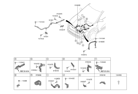 2020 Kia Niro EV Bracket-Wiring MTG Diagram for 91931J2400