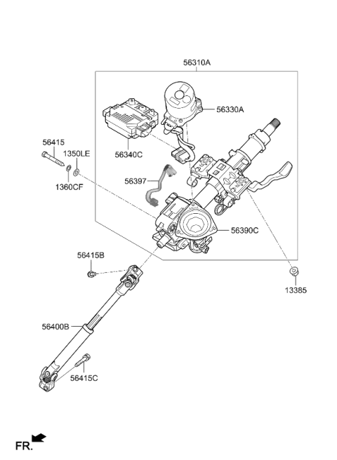 2019 Kia Niro EV Joint Assembly-STRG Diagram for 56400G5100