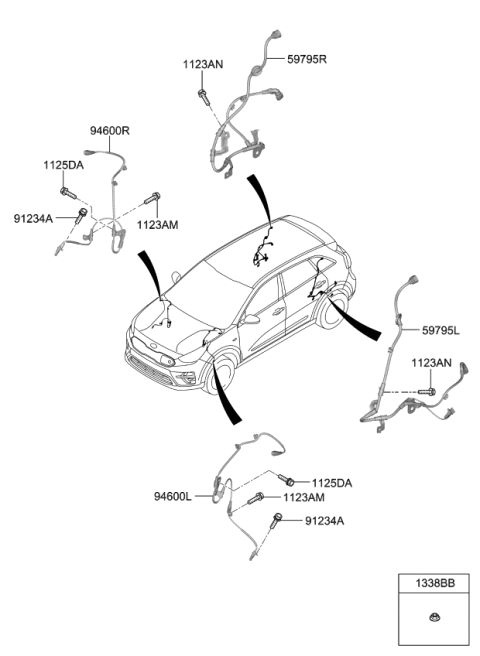 2022 Kia Niro EV Sensor Assembly-Wheel Sp Diagram for 58930Q4000