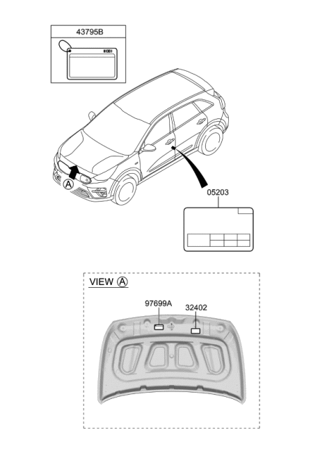 2022 Kia Niro EV Label-Refrigerant Diagram for 97699Q4500