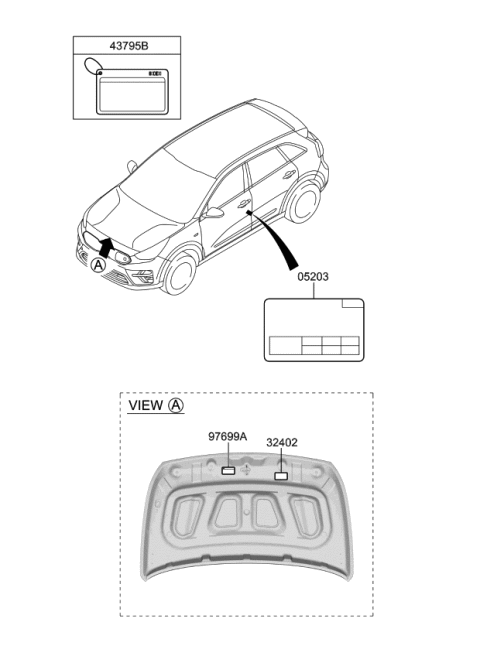 2022 Kia Niro EV LABEL-REFRIGERANT Diagram for 97699J2550