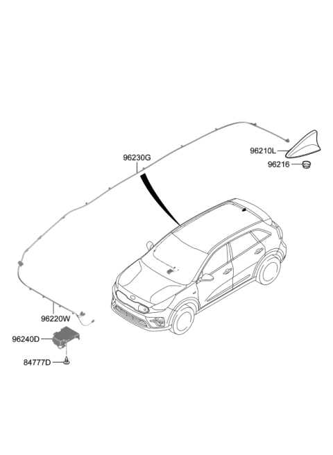 2019 Kia Niro EV Combination Antenna Assembly Diagram for 96210G5420C3S