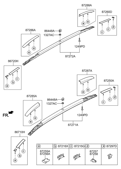 2020 Kia Niro EV Cover-Roof Rack Rear L Diagram for 87252G5000PCC