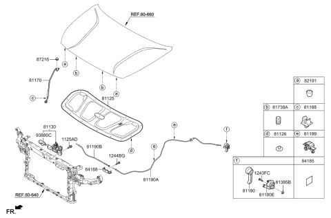 2019 Kia Niro EV Cable Assembly-Hood LATC Diagram for 81190Q4000