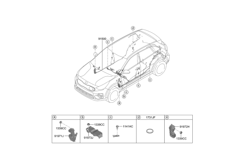 2019 Kia Niro EV Wiring Harness-Floor Diagram 1