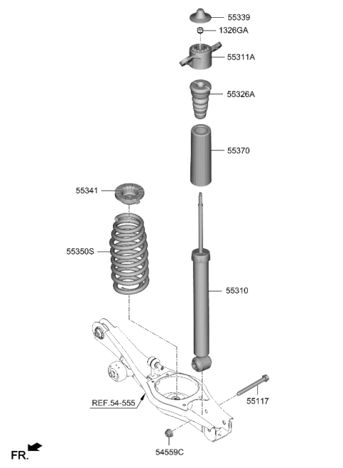 2021 Kia Niro EV Rear Spring & Strut Diagram