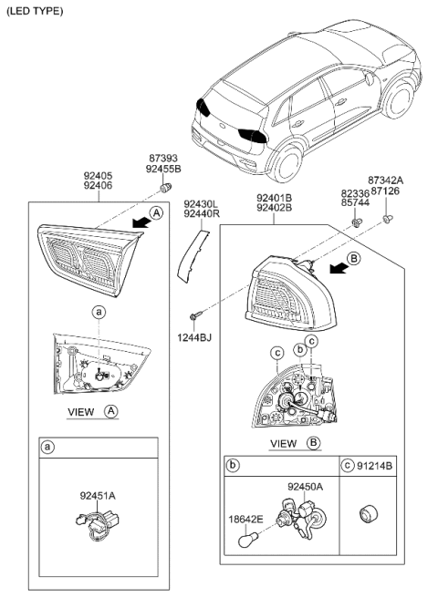 2019 Kia Niro EV Rear Combination Lamp - Diagram 2