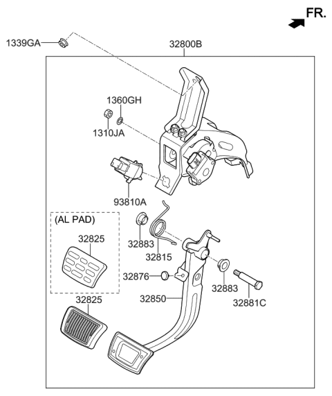2020 Kia Niro EV Brake & Clutch Pedal Diagram