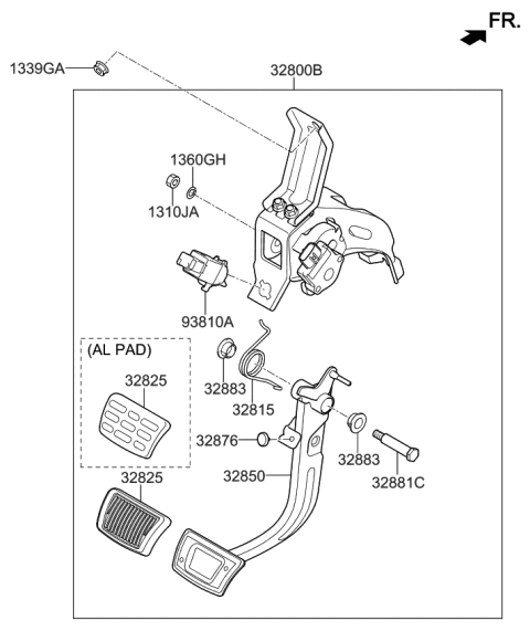 2019 Kia Niro EV Brake & Clutch Pedal Diagram