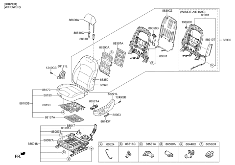 2020 Kia Niro EV Seat-Front - Diagram 3