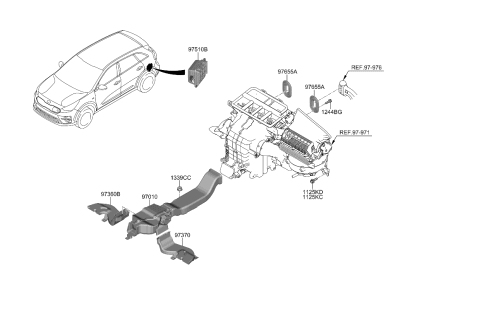 2022 Kia Niro EV Duct-Rear Heating,LH Diagram for 97360Q4000