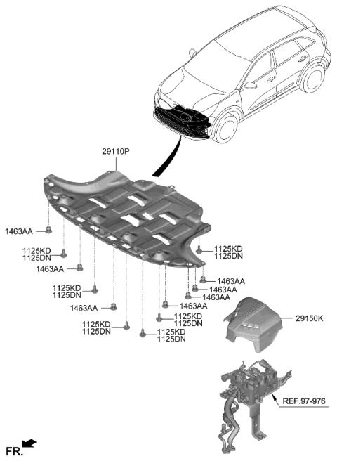 2020 Kia Niro EV Panel Assembly-Under COV Diagram for 29110Q4000