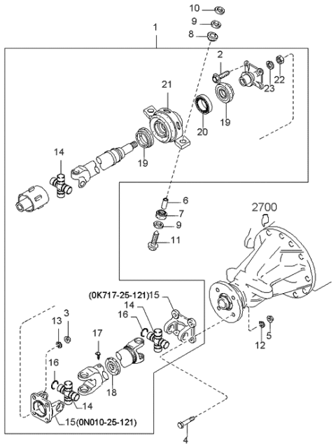 1997 Kia Sportage Propeller Shaft Diagram 4