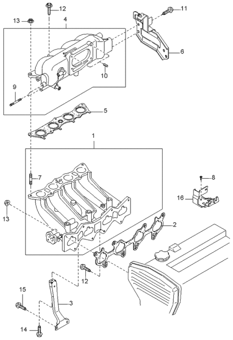 1998 Kia Sportage Intake Manifold Diagram