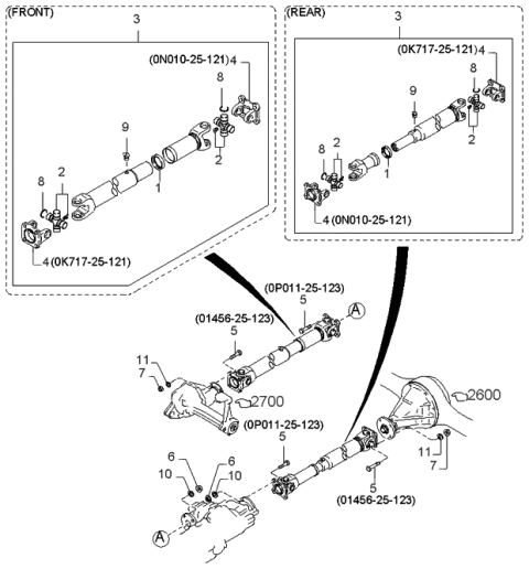 1999 Kia Sportage Propeller Shaft Diagram 6