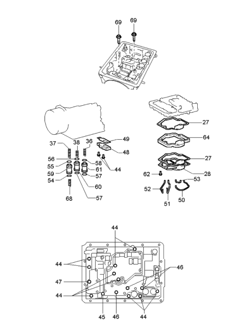 1997 Kia Sportage Transmission Case & Main Control System Diagram 3